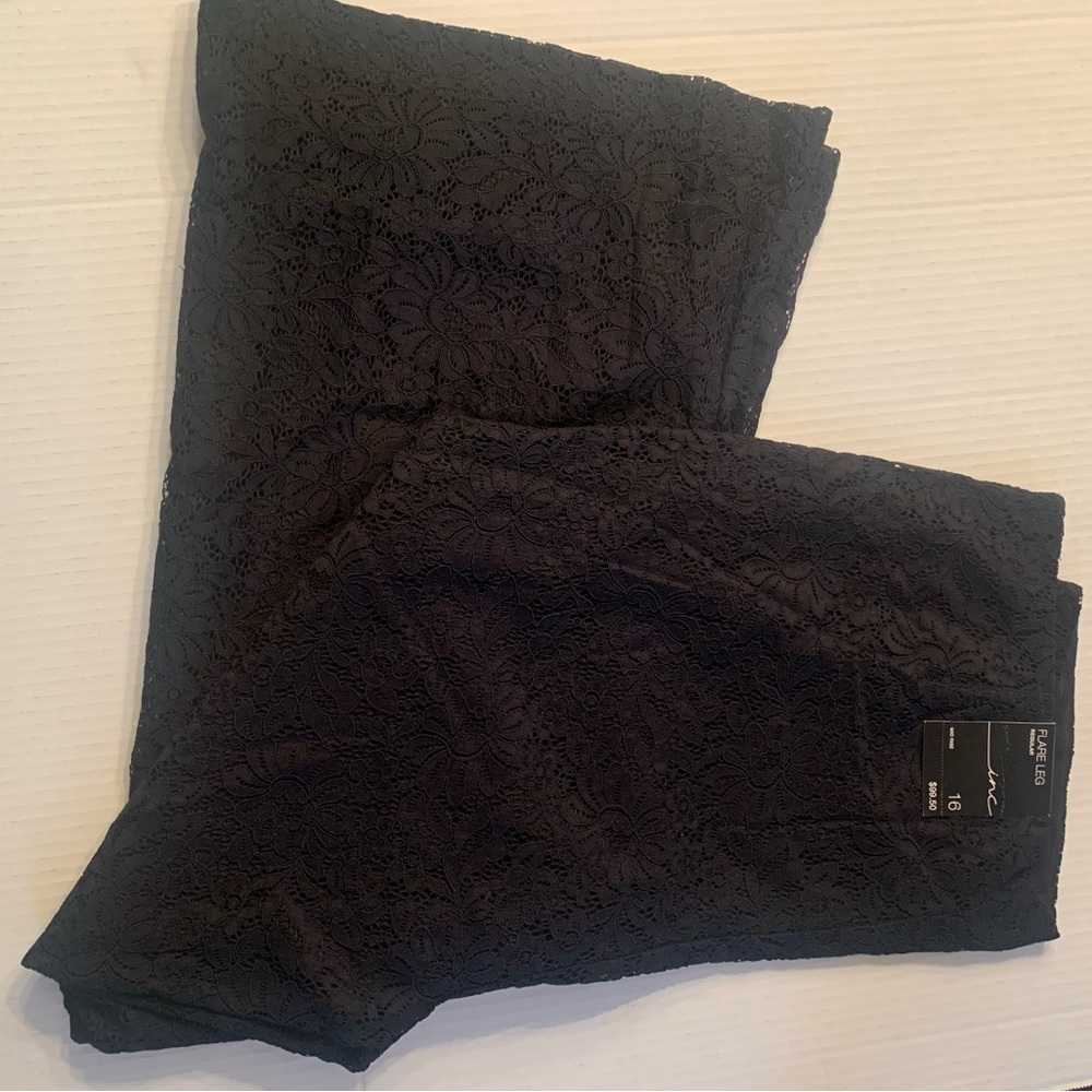 Macy's INC Black Lace Flare Leg pants